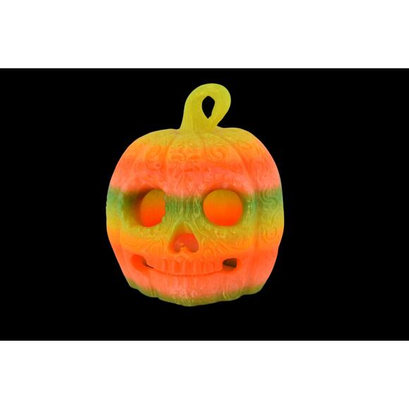 🎃 3D Printed Skull Pumpkin – Neon Glow Halloween Decoration colorful sparkly - Picture 2 of 7